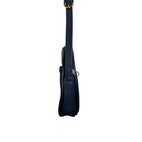 Hexagona Paris Handbag Womens Navy Blue Oval Shape Gold Trim Old Money Classic - Picture 4 of 6